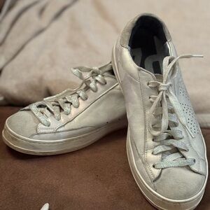 P448 Silver and White Women's Sneakers